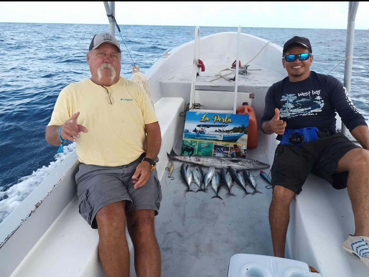 Captain helping with fishing line